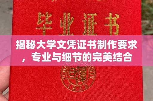 钢城揭秘大学文凭证书制作要求，专业与细节的完美结合